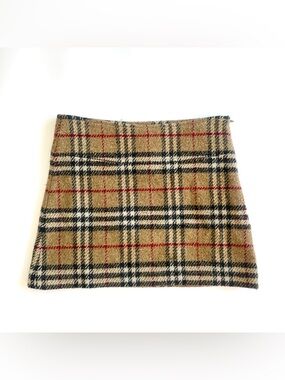 Burberry London Nova Check Wool Mini Skirt Made in Italy Size US 2